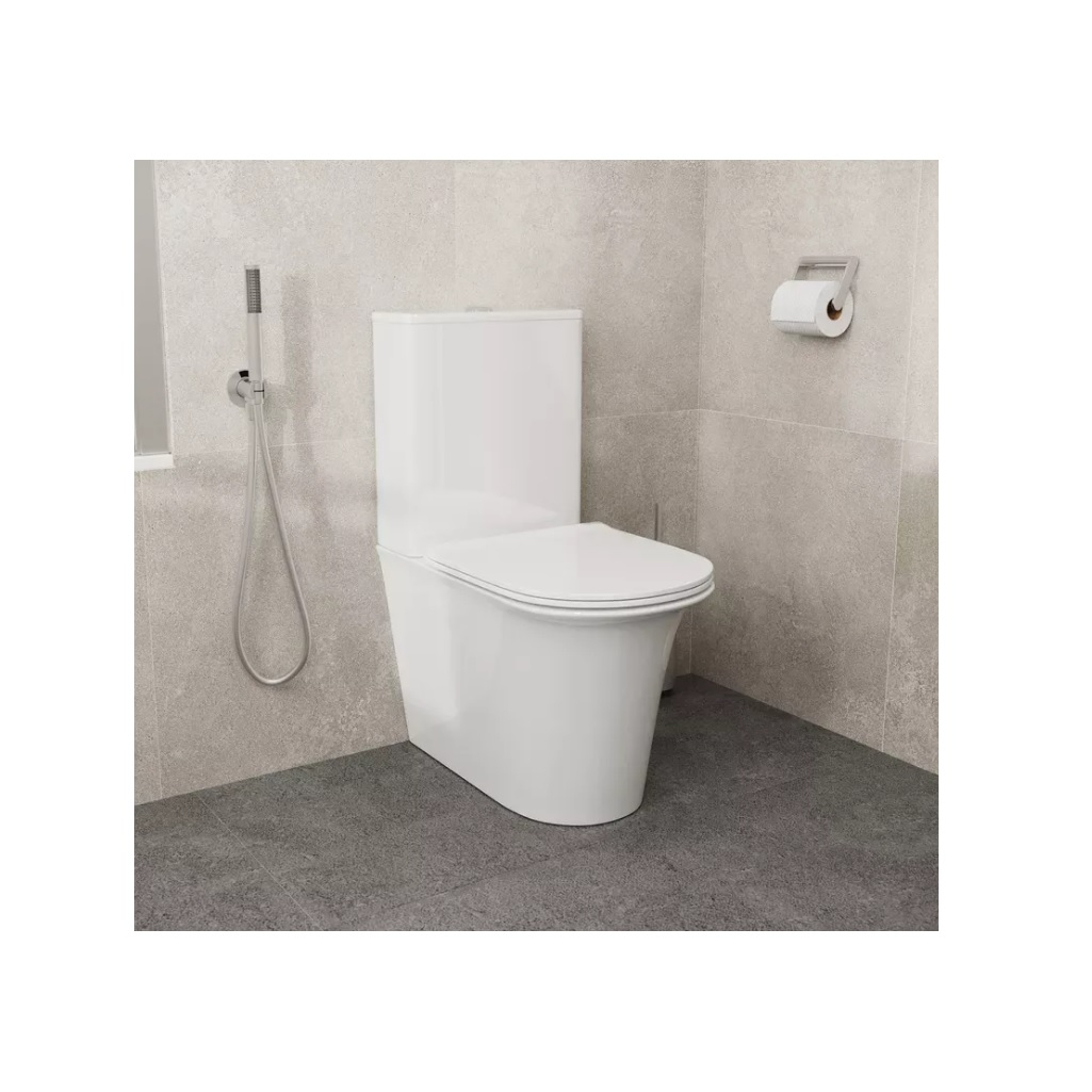 Унитаз Keramastar KR084021N, Белый, напольный, безободковый, с тонкой крышкой, 380х610х830 мм