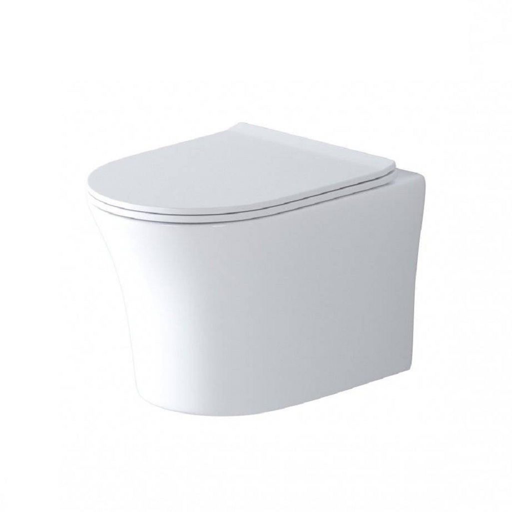 Унитаз подвесной Grossman Style GR-4475S, белый, безободковый, с тонкой крышкой, 355х365х490 мм