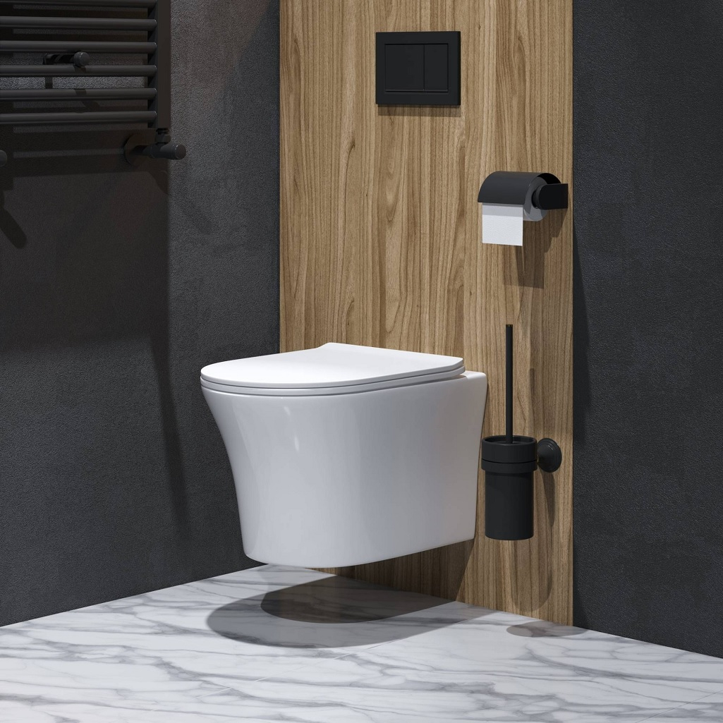 Унитаз подвесной Grossman Style GR-4475S, белый, безободковый, с тонкой крышкой, 355х365х490 мм