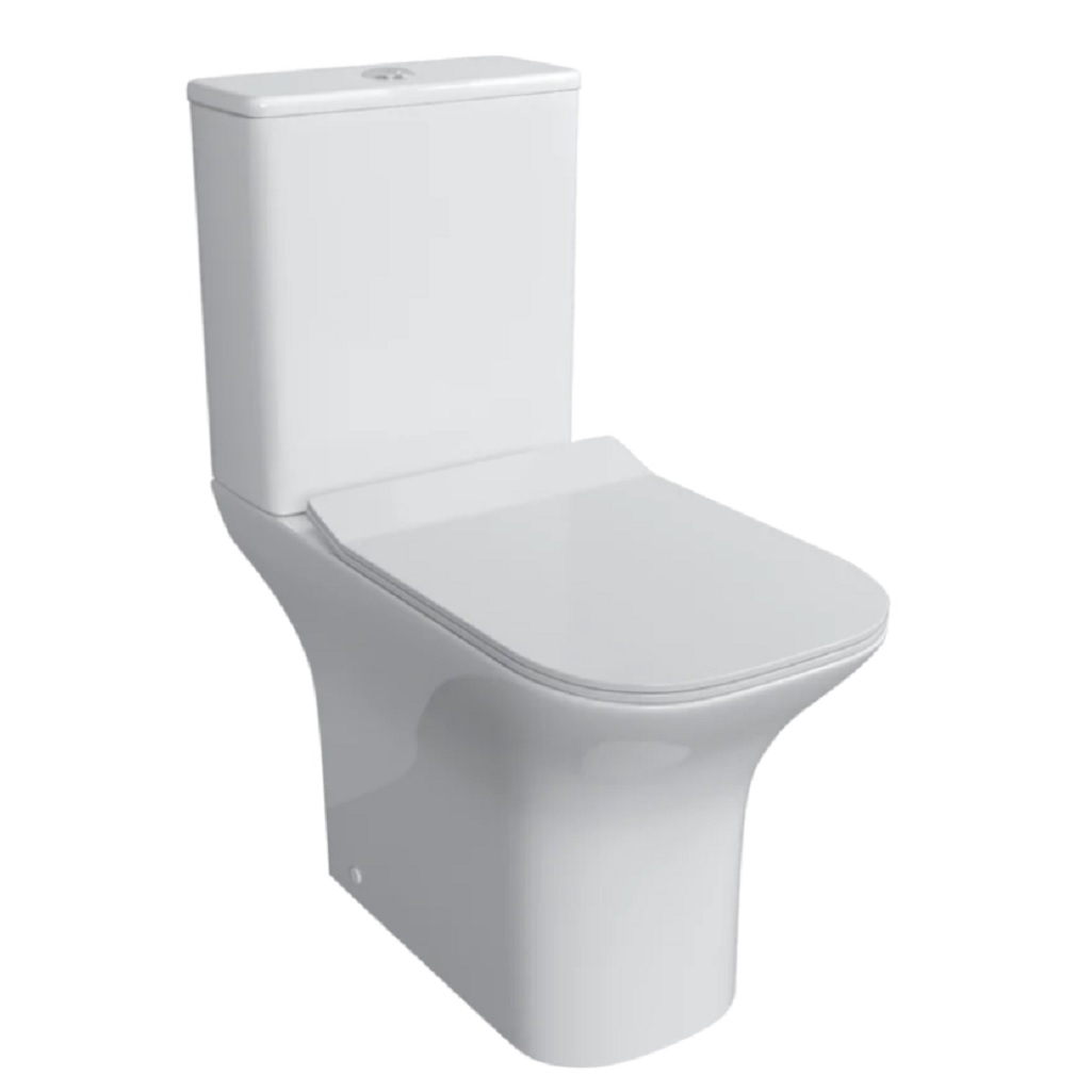 Унитаз напольный Grossman Classic GR-4464SQ, безободковый, с тонкой крышкой, белый, 350х640х800 мм