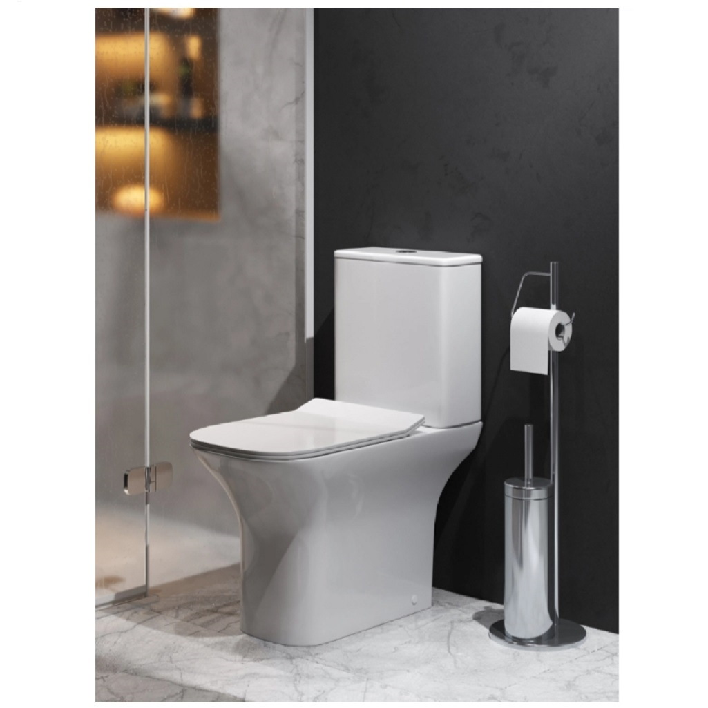 Унитаз напольный Grossman Classic GR-4464SQ, безободковый, с тонкой крышкой, белый, 350х640х800 мм