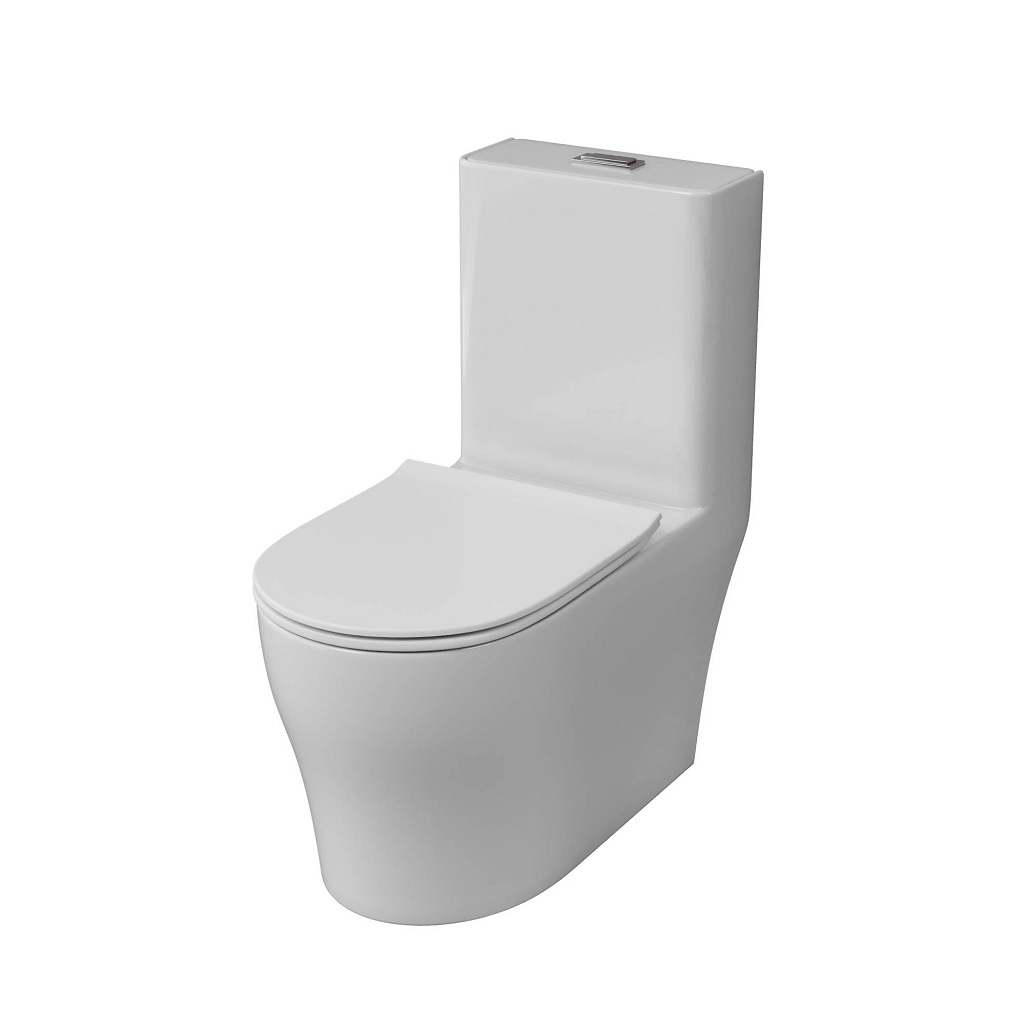 Унитаз-компакт напольный Grossman Classic GR-4488SQ, безободковый, с тонкой крышкой, белый