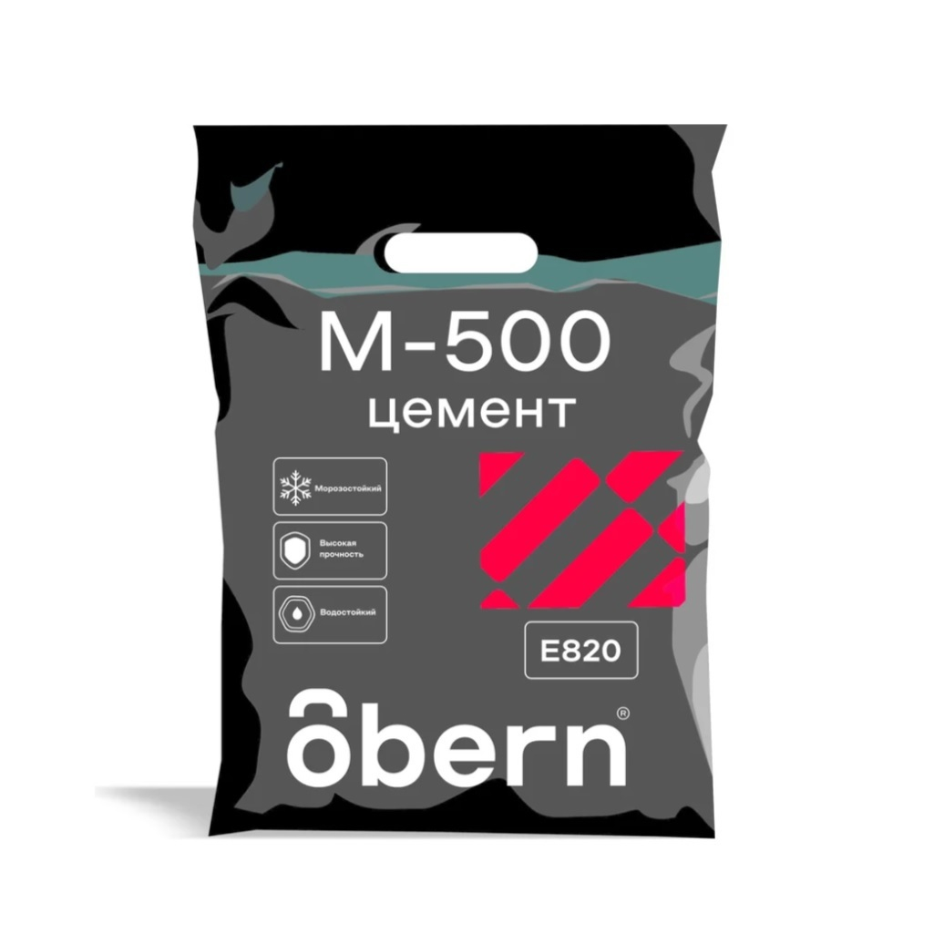 Цемент Obern М-500 0024060, морозостойкий, водонепроницаемый, для пола, для фундамента, 5 кг
