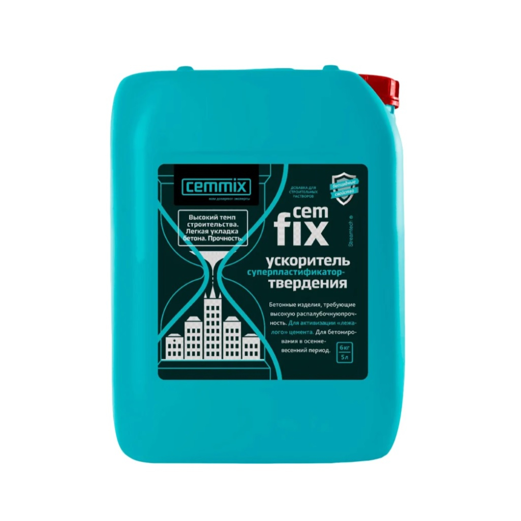 Суперпластификатор Cemmix Cem Fix 206773, ускоритель твердения, 5 л