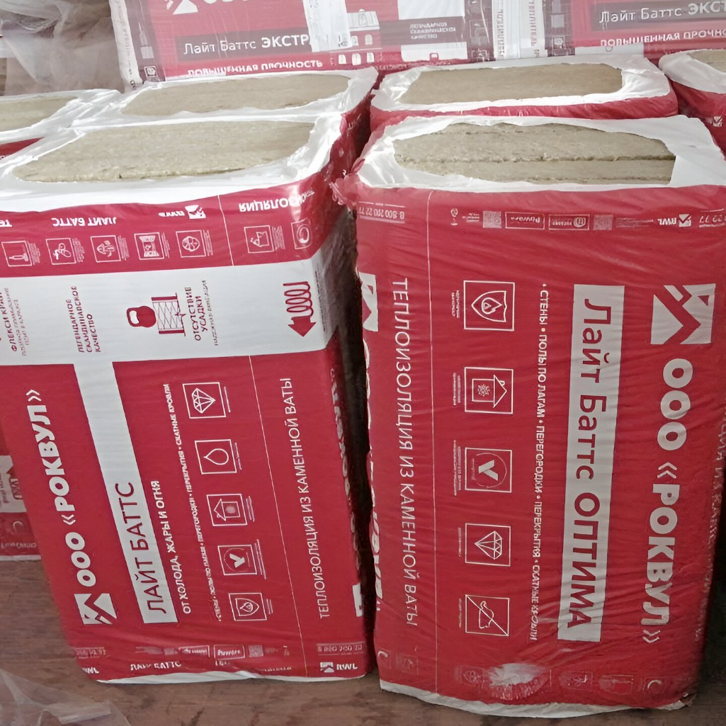 Утеплитель Rockwool Лайт Баттс Оптима 100 мм для кровли, перекрытий, стен, 100х600х1000 мм, 3 кв.м, 5 плит