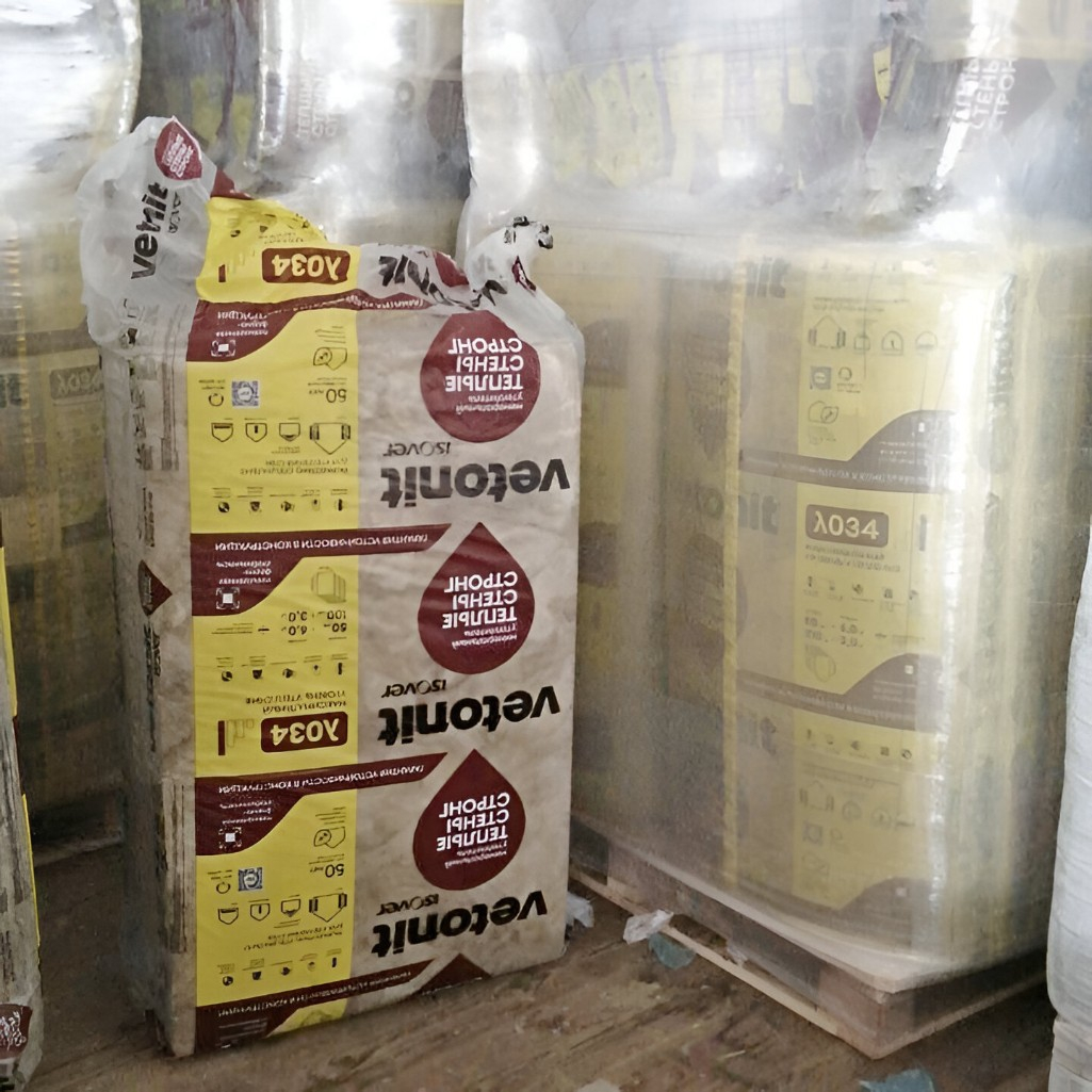 Утеплитель Vetonit (Isover) Теплые стены Стронг для перегородок, кровли, стен 100х610х1000 мм 3.05 кв.м, 5 плит