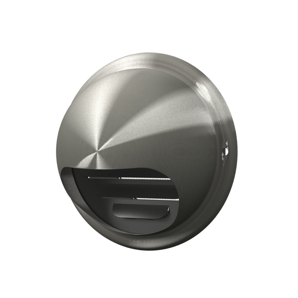 Выход стенной с сеткой Era 12.5ВМ, d 125 мм, круглый, с фланцем, нержавеющая сталь