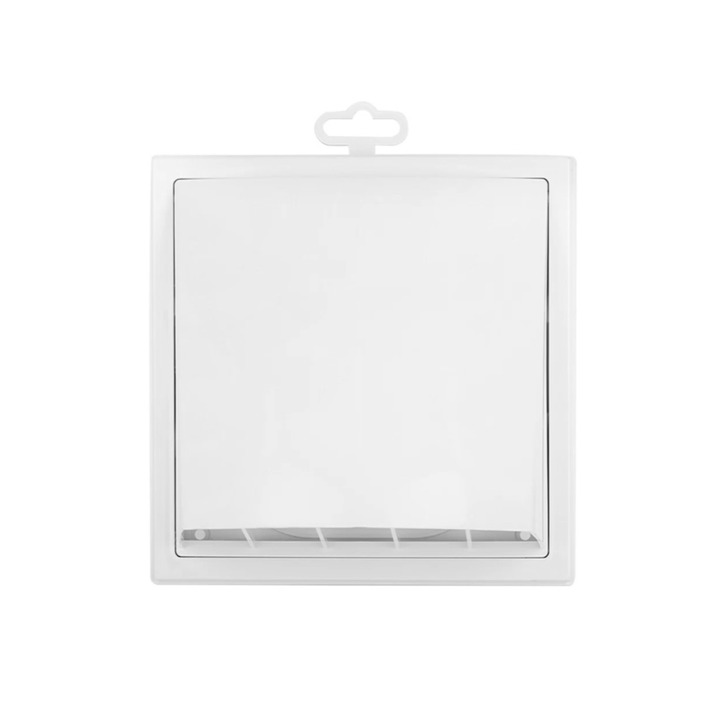 Выход стенной с обратным клапаном Era 1919К15.16ФВ, диаметр 150-160 мм, 190х190 мм, серый, пластик