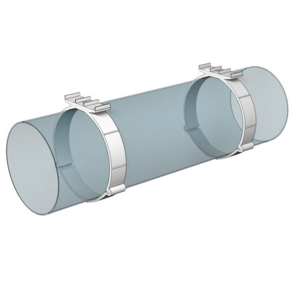 Держатель круглого канала Era 16ДКП, диаметр 160 мм, 20х169.4х171.9 мм, пластик, белый