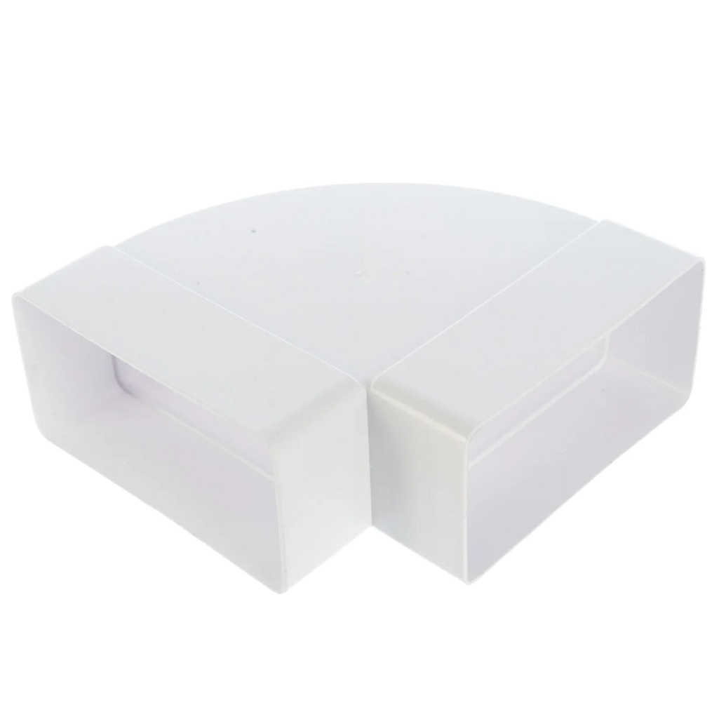 Колено горизонтальное Era, 90 градусов, 60х162 мм, пластик, прямоугольное, 612КГП