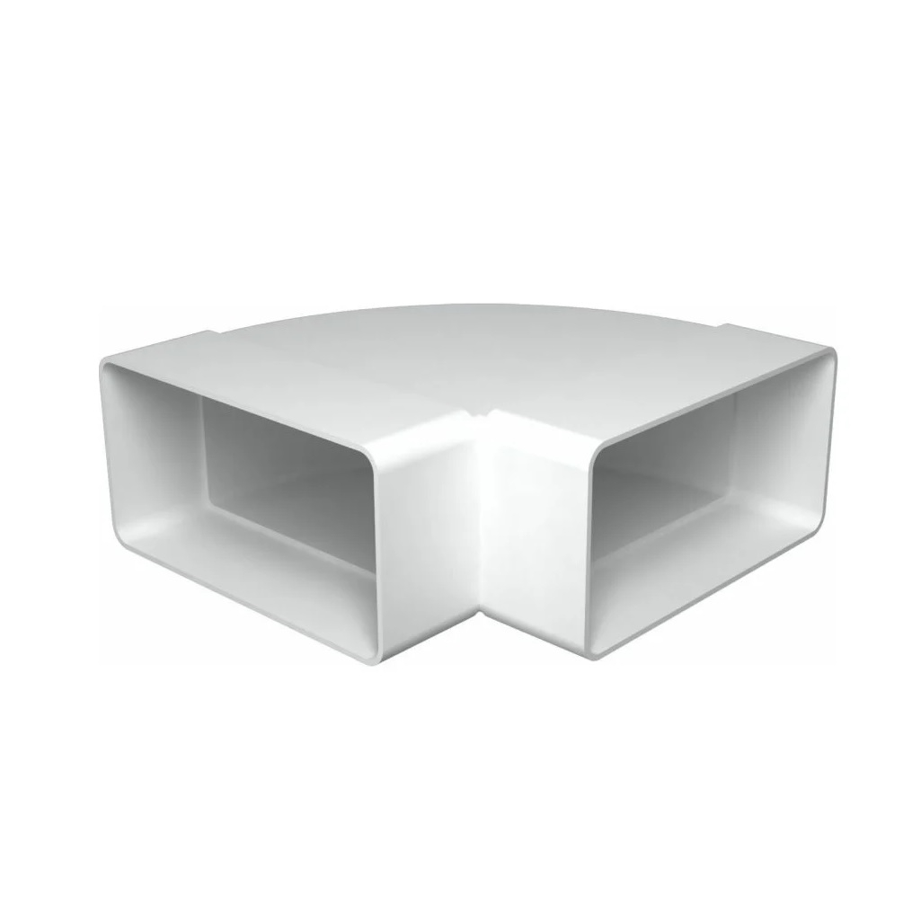 Колено горизонтальное Era, 90 градусов, 60х162 мм, пластик, прямоугольное, 612КГП