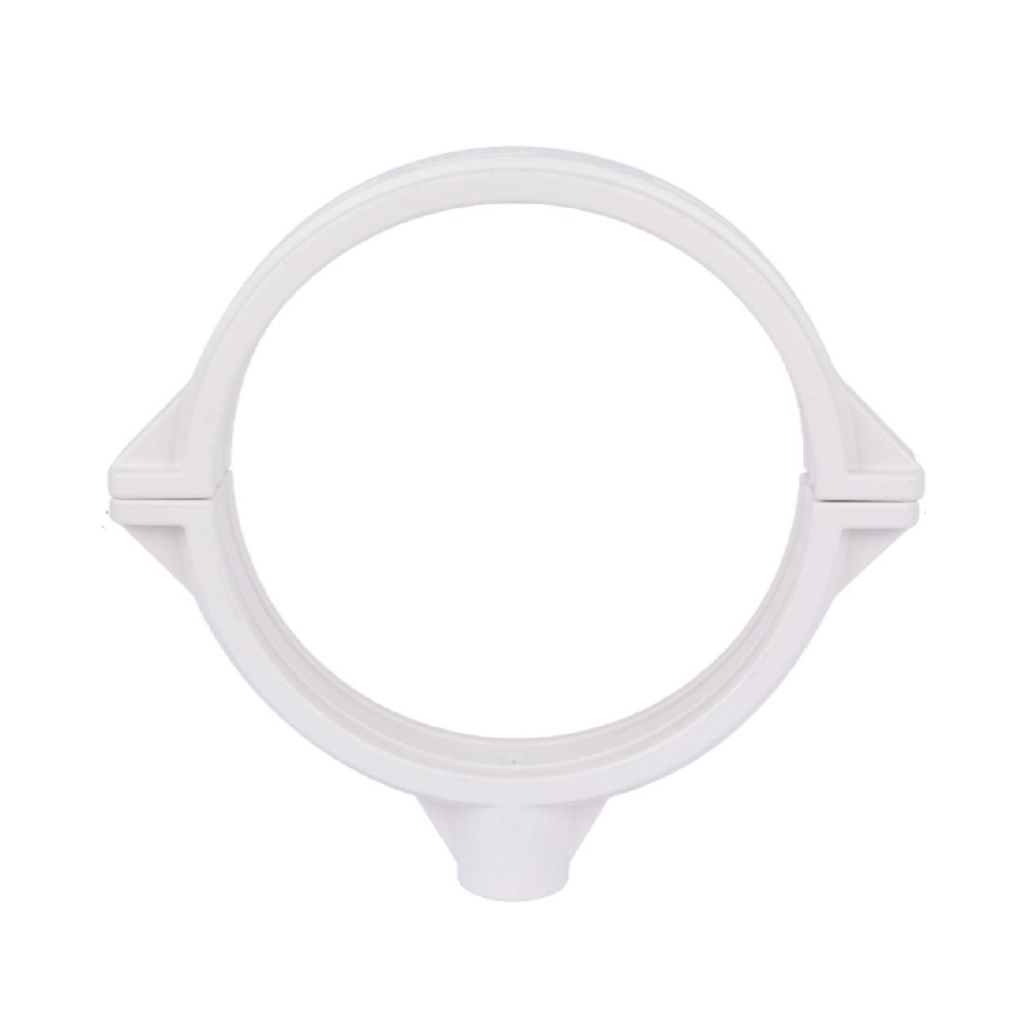 Хомут пластиковый Sinikon KPP.110.K.D, со шпилькой и дюбелем, белый, диаметр 110 мм