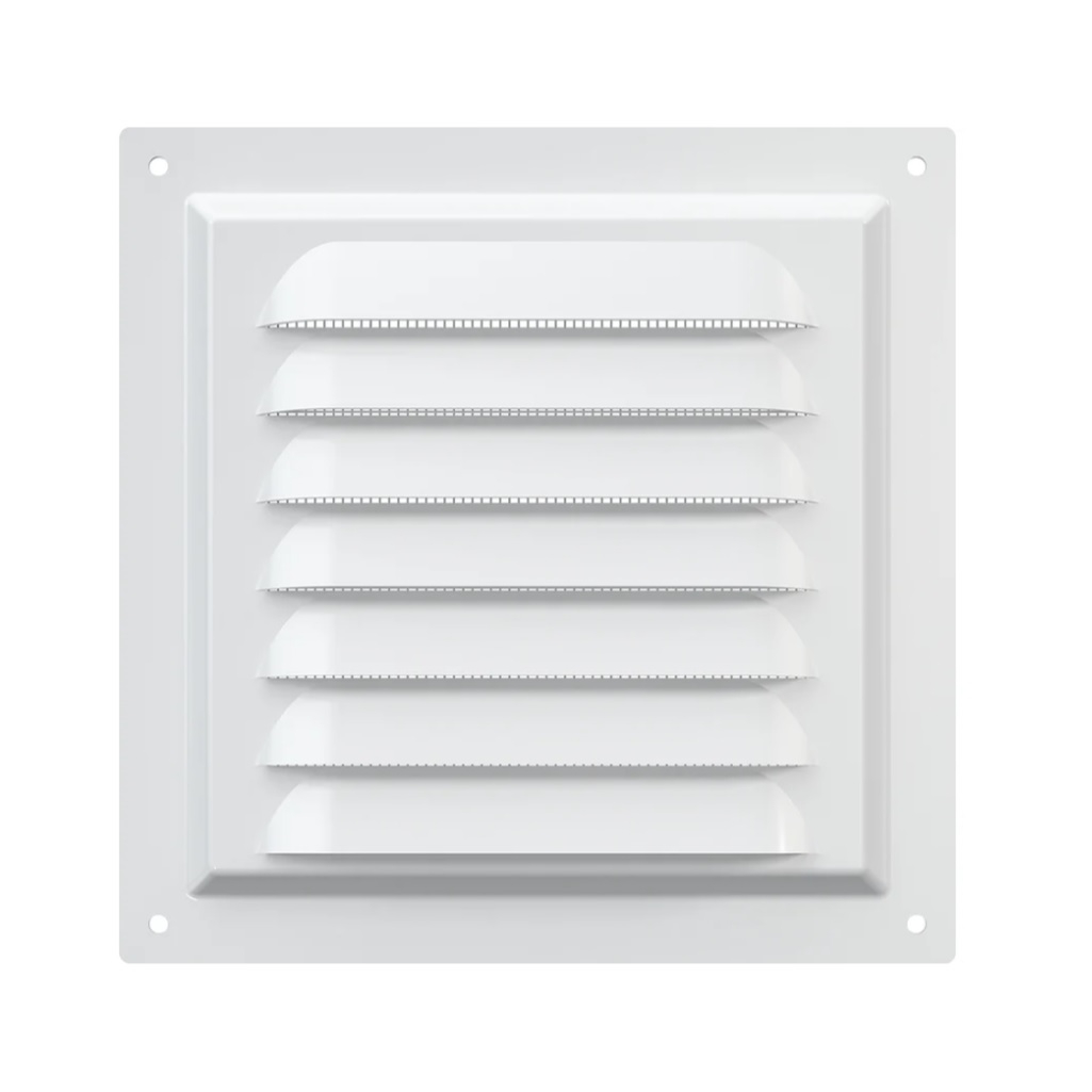 Решетка вентиляционная Era 1515МЭ с сеткой, 150х150 мм, сталь, белая