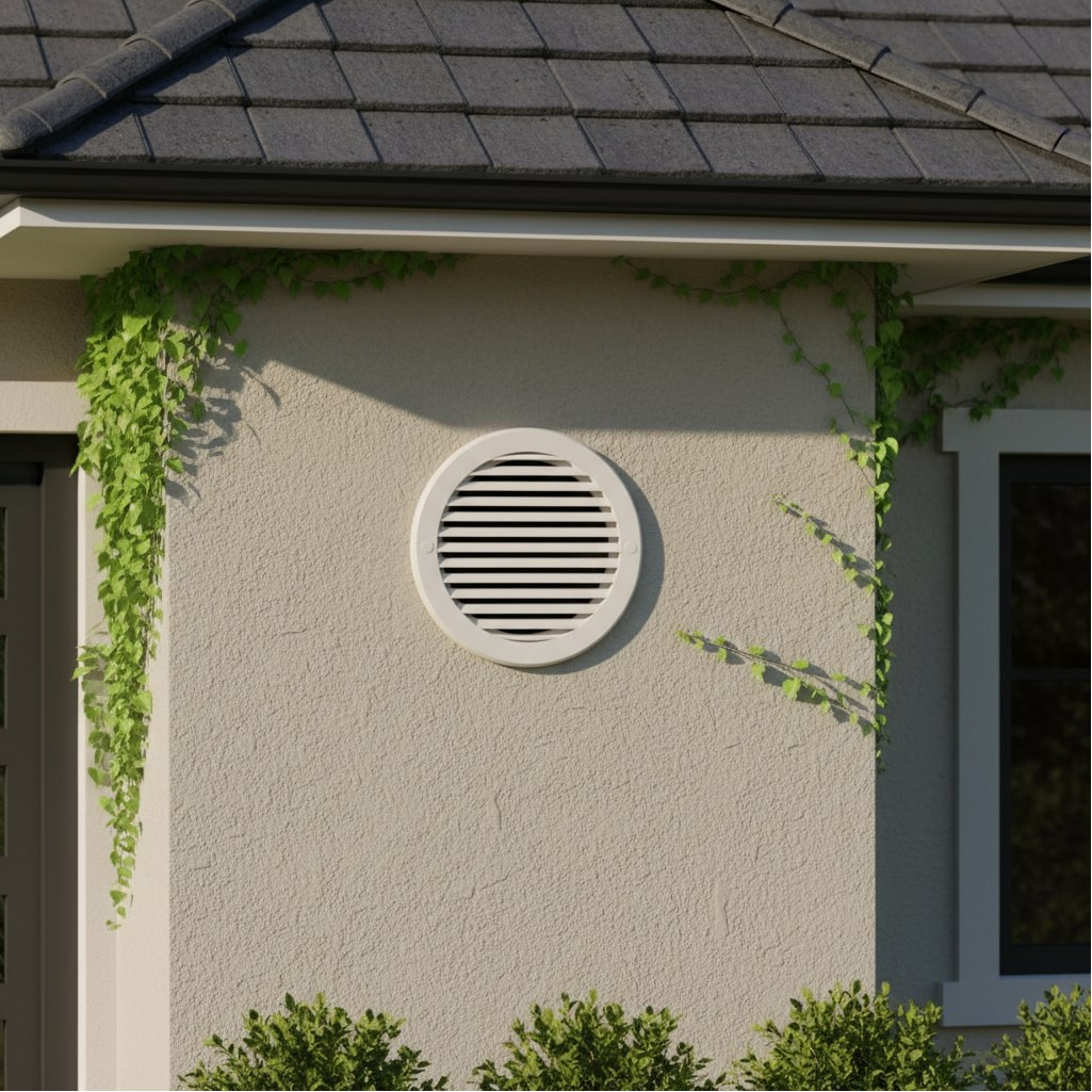 Решетка вентиляционная Era 15РКН, наружная, d 150 мм, пластик, круглая, слоновая кость