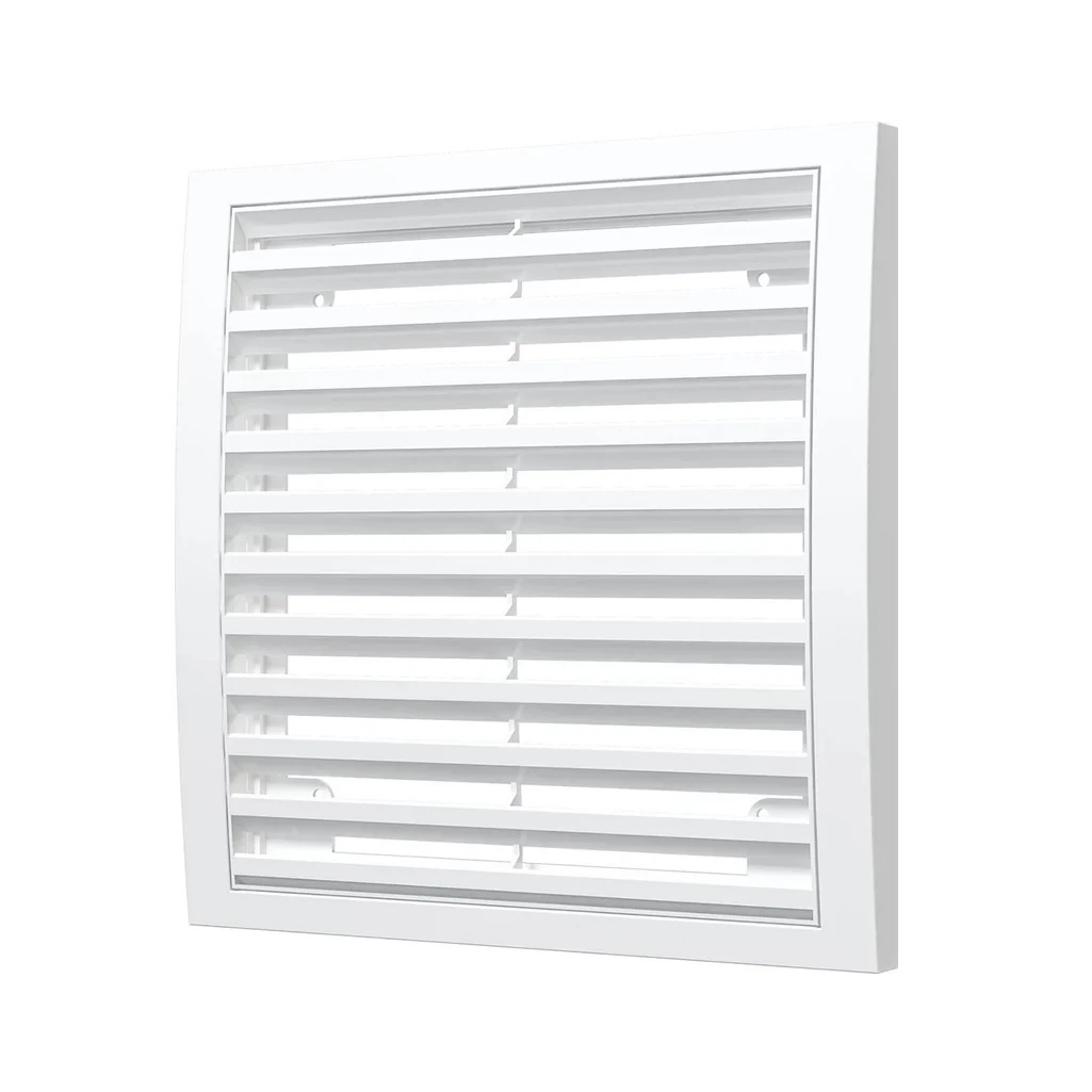 Решетка вентиляционная регулируемая Era 3535РРН, наружная, 350х350 мм, белая, пластик