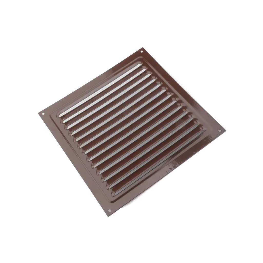 Решетка вентиляционная с сеткой Era 2020МЭ, 200х200 мм, сталь, коричневая