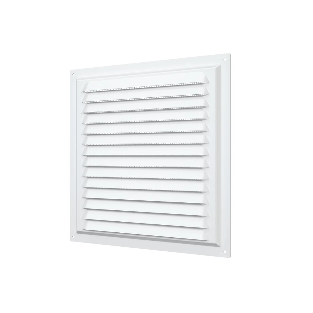 Решетка вентиляционная с сеткой Era 2020МЭ, 200х200 мм, сталь, белая