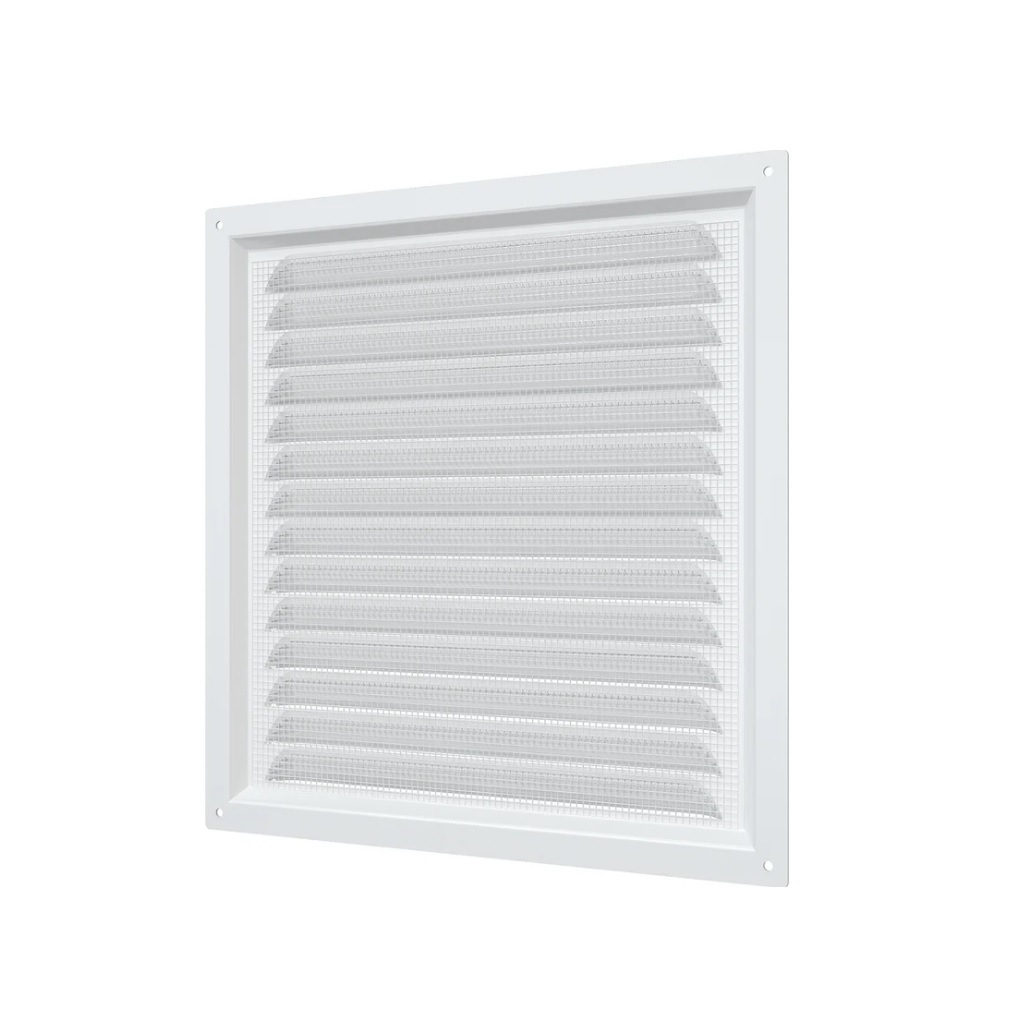 Решетка вентиляционная с сеткой Era 2020МЭ, 200х200 мм, сталь, белая