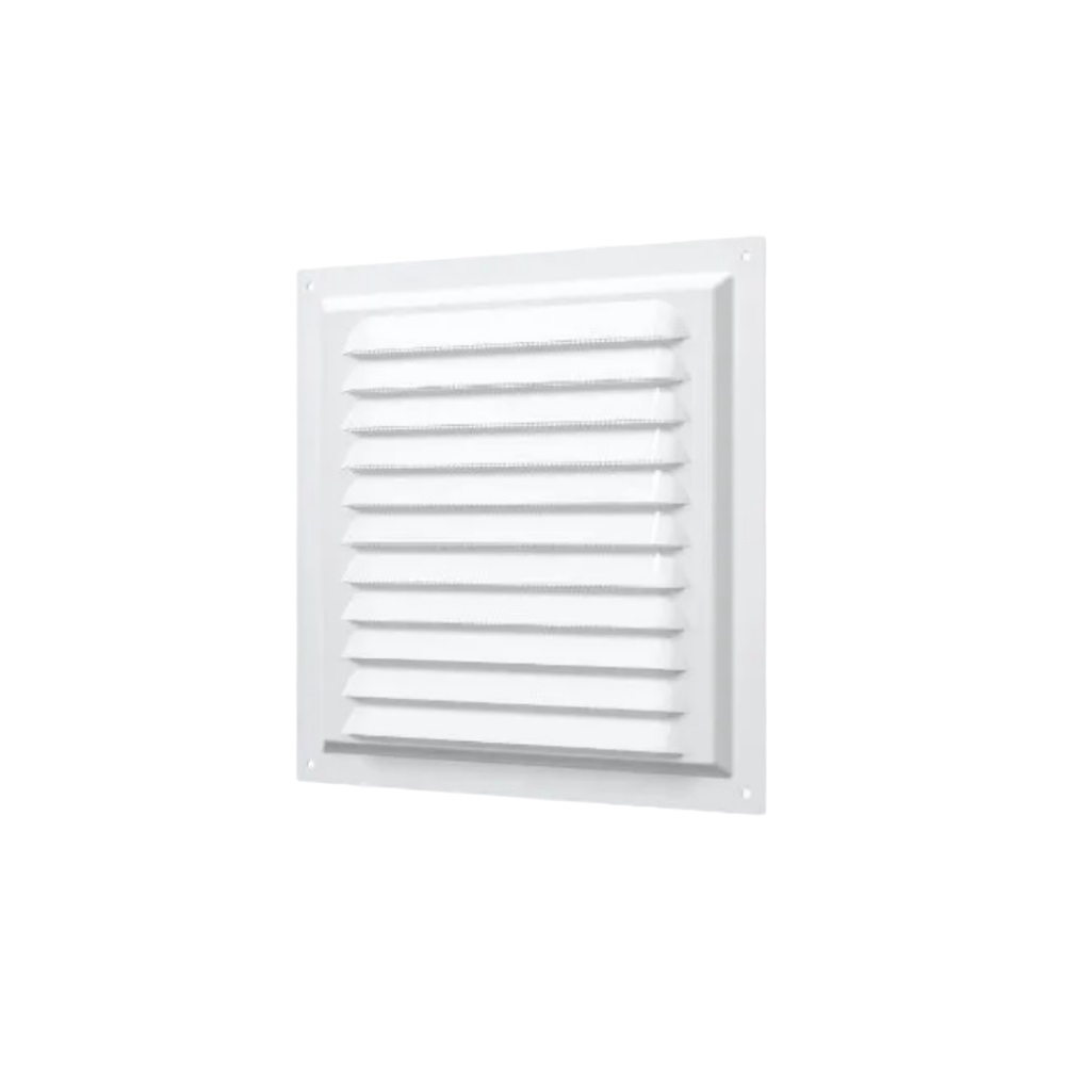 Решетка вентиляционная с сеткой Era 2020МЭ, 200х200 мм, сталь, белая
