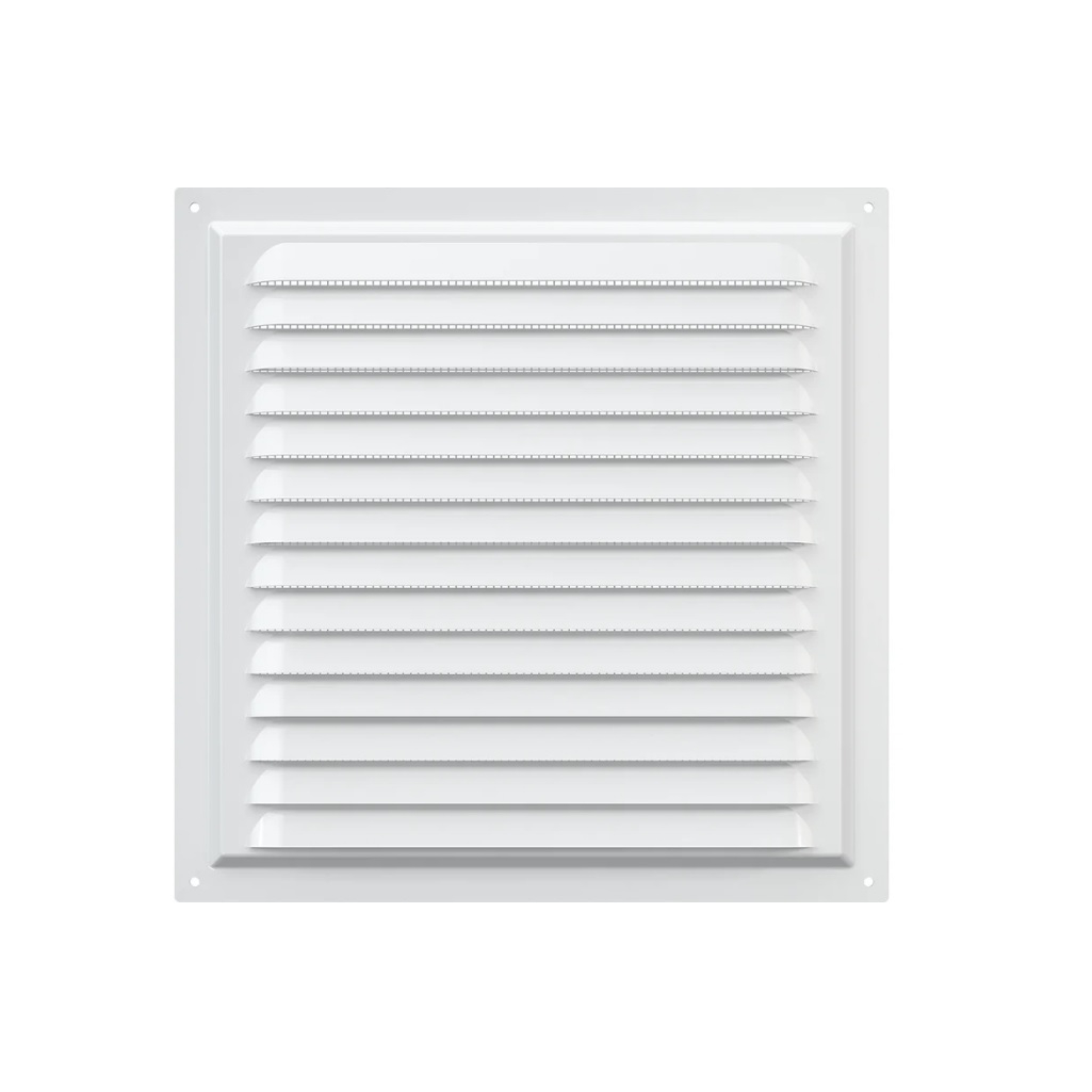 Решетка вентиляционная с сеткой Era 2020МЭ, 200х200 мм, сталь, белая