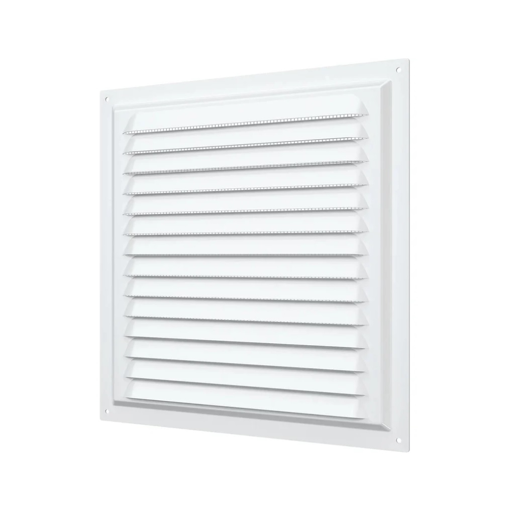 Решетка вентиляционная с сеткой Era 2525МЭ, 250х250 мм, сталь, белая