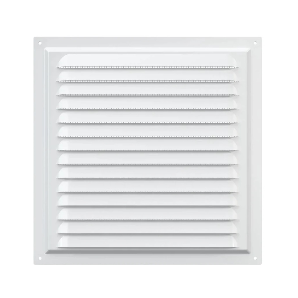 Решетка вентиляционная с сеткой Era 2525МЭ, 250х250 мм, сталь, белая