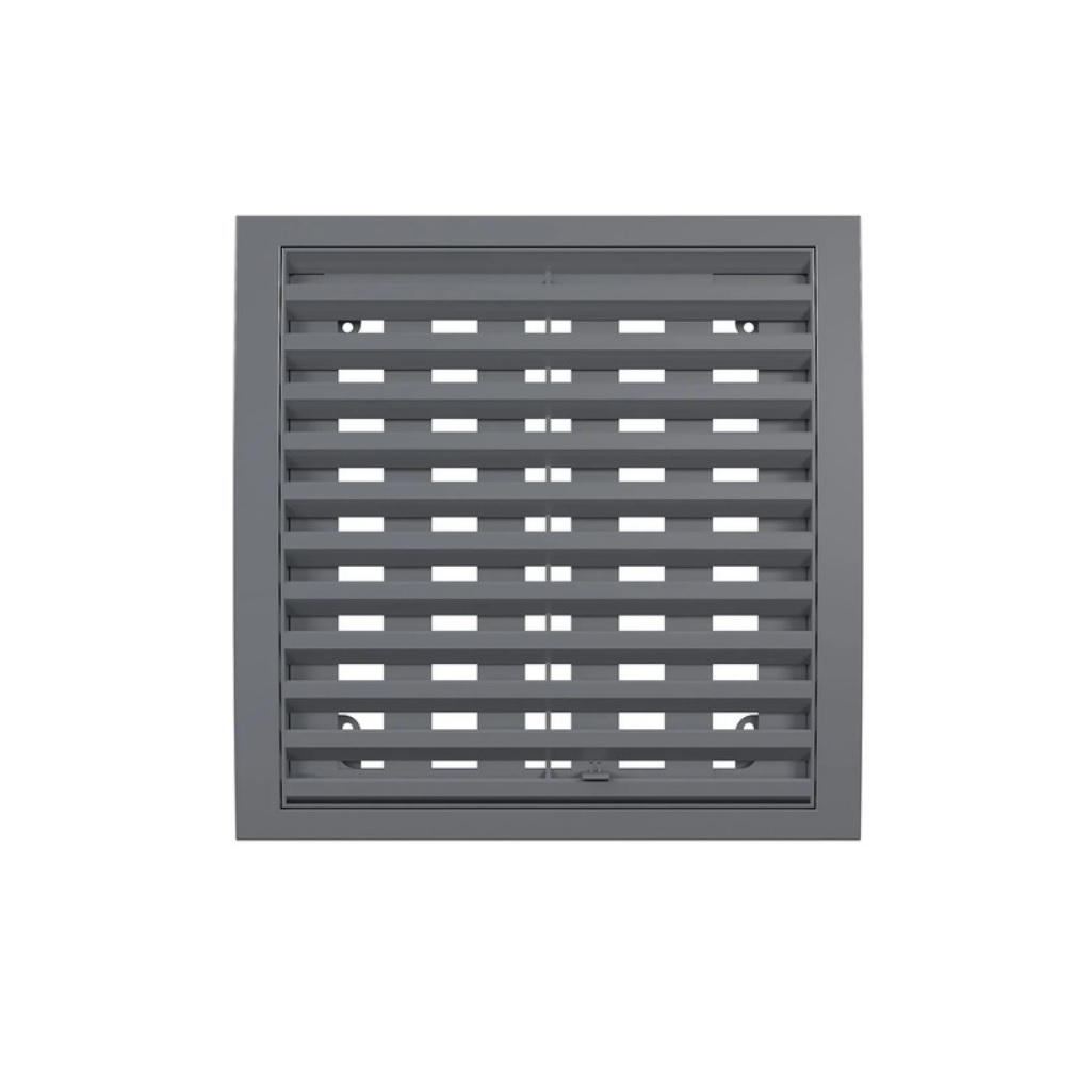 Решетка вентиляционная Era 2020РРПН, наружная, регулируемая, 200х200 мм, серая, пластик