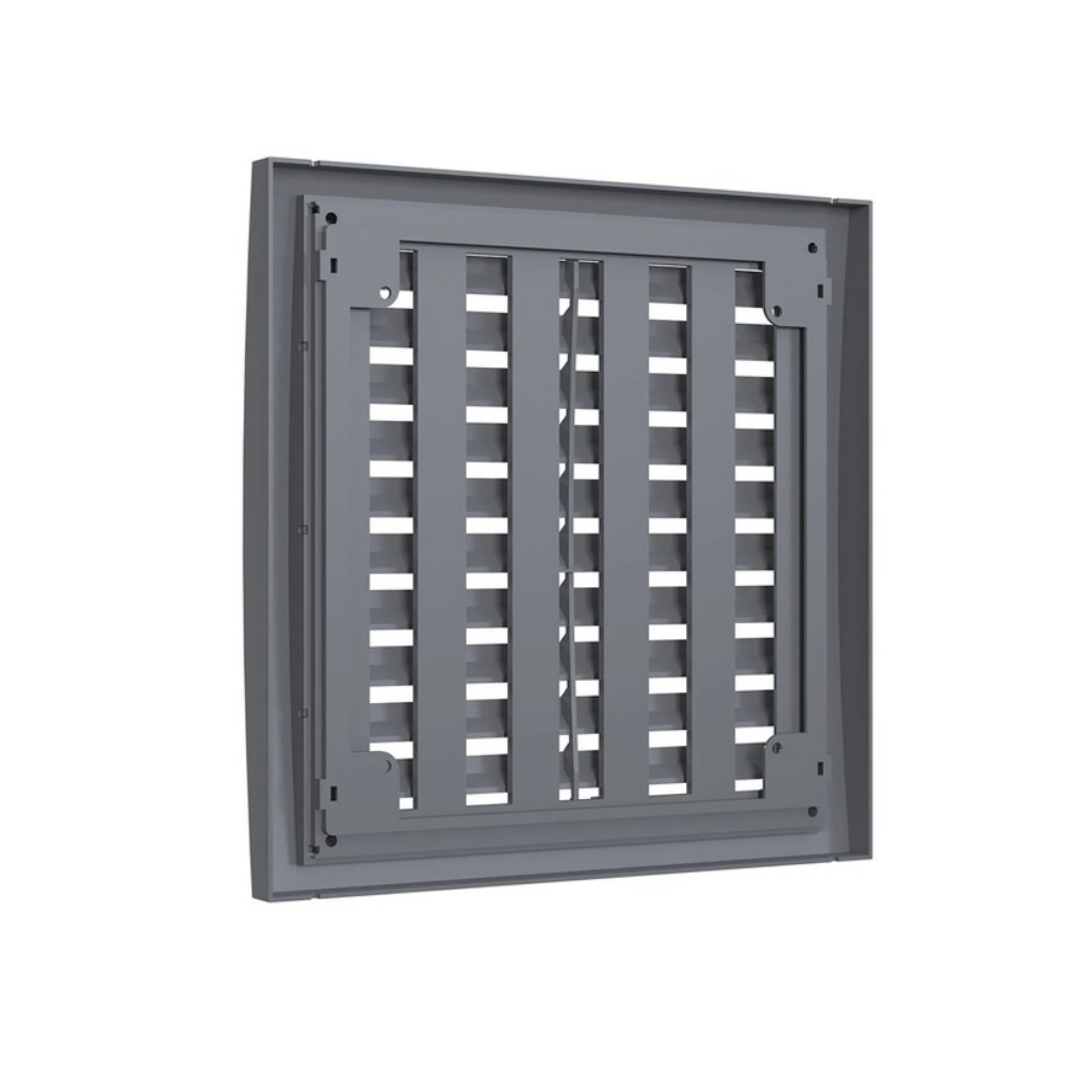 Решетка вентиляционная Era 2020РРПН, наружная, регулируемая, 200х200 мм, серая, пластик