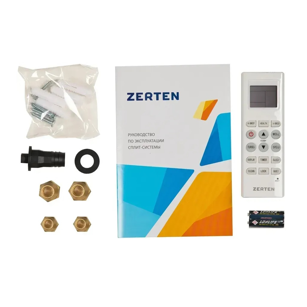 Сплит-система Zerten ZN-07, 680 Вт, комплект на 23 кв.м., настенная установка, цвет белый