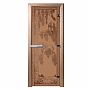 Дверь Doorwood Березка бронза матовая 1900 х 700 мм, стекло 8 мм, 3 петли, лиственная