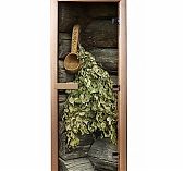 Дверь Doorwood с фотопечатью А003, 1900х700 мм, стекло 8 мм, 3 петли, лиственная
