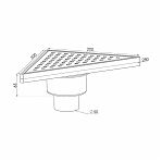 Трап душевой Nova Plumbing Solution 5033, 200х200 мм нержавеющая сталь