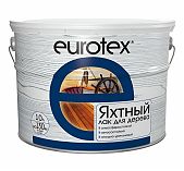 Лак Eurotex яхтный для внутренних и наружных работ полуматовый бесцветный 10 л