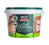 Лак VGT акриловый, для наружных и внутренних работ, глянцевый, бесцветный 2.2 кг 16428