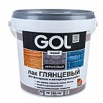 Лак GOL wood для внутренних и наружных работ акриловый глянцевый бесцветный 0,9 кг