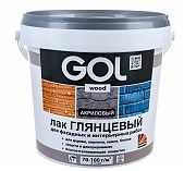 Лак GOL wood для внутренних и наружных работ акриловый глянцевый бесцветный 0,9 кг