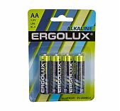 Элемент питания Ergolux LR6 Alkaline BL-4 АА алкалиновый, 4 шт, блистер