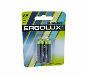 Элемент питания Ergolux LR6 Alkaline BL-2 АА алкалиновый, 2 шт, блистер