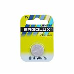 Элемент питания Ergolux CR2032 BL-1 литиевый, 3 В, 1 шт, блистер
