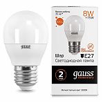 Лампа Gauss Elementary LED Е27 8W 3000K 53218