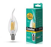 Лампа Camelion Filament свеча на ветру 12Вт CW35-FL E14 3000K