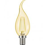 Филаментная светодиодная лампа General GLDEN-CS 7Вт E14 2700К свеча на ветру, золотая