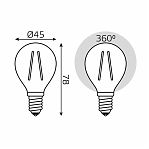 Лампа Gauss Filament Elementary Шар 12W 750lm 4100К Е14