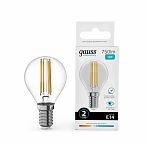 Лампа Gauss Filament Elementary Шар 12W 750lm 4100К Е14