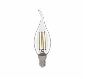 Филаментная светодиодная лампа General Lighting Systems GLDEN-CWS-10-230-E14-6500, G649920, свеча на ветру