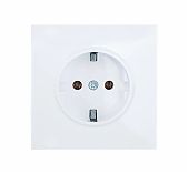 Розетка 1-местная Lezard Zima 704-0288-122BQC с заземлением, встраиваемая, белая 
