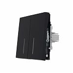 Выключатель двойной с подсветкой Lezard Zima 704-4288-112QC встраиваемый, черный бархат