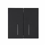 Выключатель двойной с подсветкой Lezard Zima 704-4288-112QC встраиваемый, черный бархат