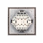 Выключатель проходной двойной Lezard Zima 704-7488-106QC встраиваемый, серый матовый