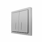 Выключатель двойной с подсветкой Lezard Zima 704-7488-112QC встраиваемый, серый матовый